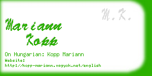 mariann kopp business card